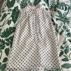J.Crew sleeveless polka dot blouse